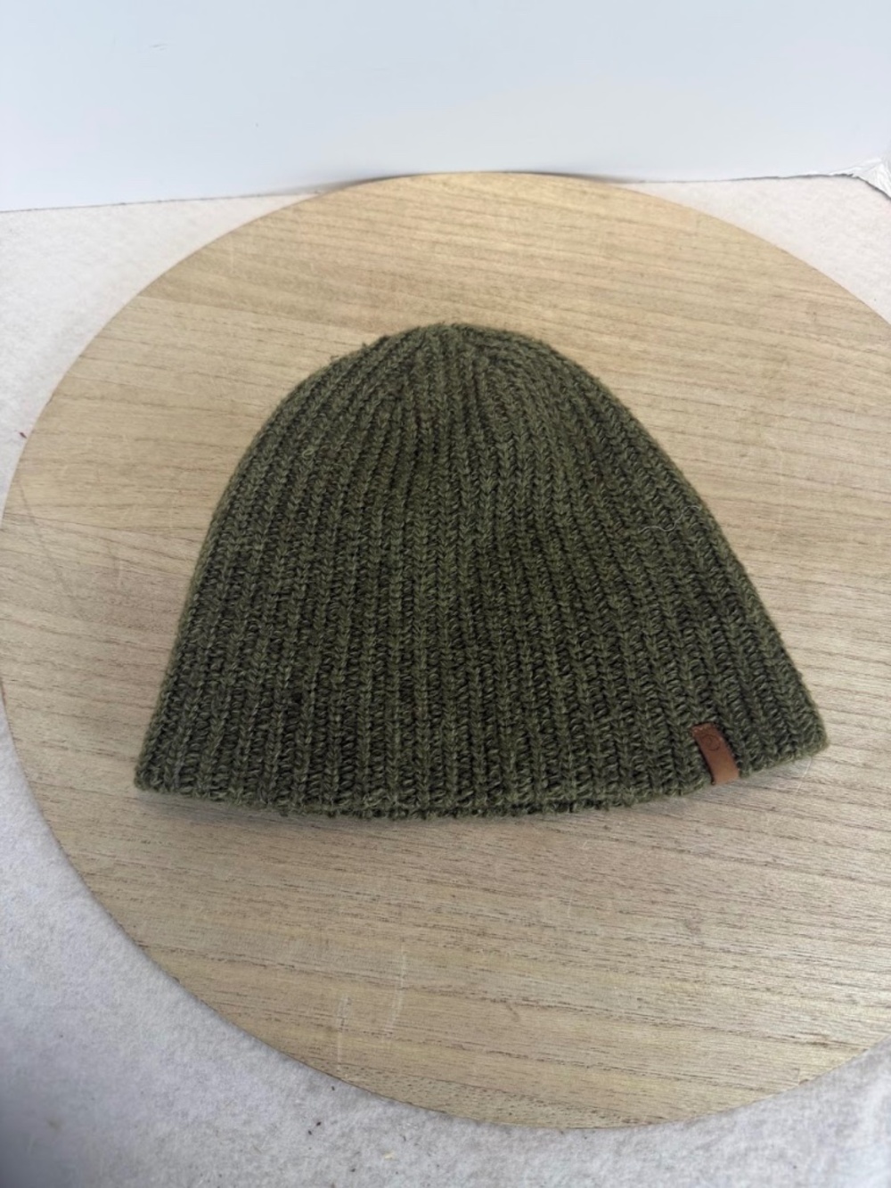 Fjallraven Ovik Melange Beanie Olive Green Wool Knit Hat One Size 77261